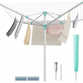 Roterande Torkställning med höjdjustering och 50 meter lina