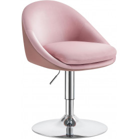 Roterbar Fåtölj - Sminkpall med Justerbar Höjd Rosa Sammet
