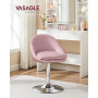 Roterbar Fåtölj - Sminkpall med Justerbar Höjd Rosa Sammet