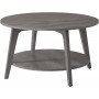 Runt Soffbord med 2 Nivåer 80Ø cm Trä Grå