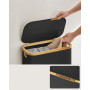 Tvättkorg med lock och innerpåse – 65 L, Svart, perfekt för små utrymmen 42 x 22,5 x 70,5 cm