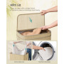 Tvättkorg Bambu 90L 49×33×61 cm Lock & Handtag Avtagbar Tvättbar In...