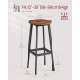 Barstolar 2-pack Sits Höjd 72 cm med Fotstöd Vintage Brun 32 x 32 x 74 cm