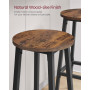 Barstolar 2-pack Sits Höjd 72 cm med Fotstöd Vintage Brun 32 x 32 x 74 cm