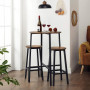 Barstolar 2-pack Sits Höjd 72 cm med Fotstöd Vintage Brun 32 x 32 x 74 cm