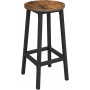 Barstolar 2-pack Sits Höjd 72 cm med Fotstöd Vintage Brun 32 x 32 x...