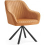 Matstol Roterbar Fåtölj Sammet Karamellbrun Bläcksvarta Metallben E...