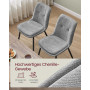 Matstol 2-pack Ergonomisk Form i Chenille Tyg, Dubbla Dynor - Grå