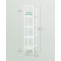 Slim Badrumshylla med 5 Nivåer Trä Vit 33 x 33 x 146 cm