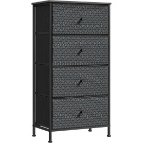 Bbyrå med 4 Lådor och Geometriskt Mönster 30 x 51 x 99 cm Svart