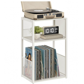 Sidobord - Sängbord med 3 Hyllor 43 x 30 x 69 cm Vintage Vit