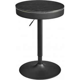 Rund Barbord Höjdjusterbart med Förvaringsfack Svart EKHO 58,7 x 58...