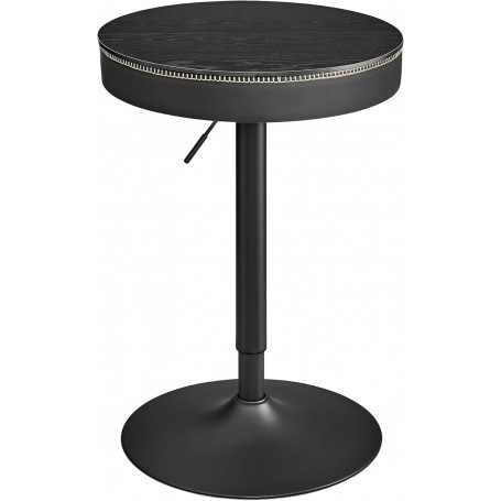 Rund Barbord Höjdjusterbart med Förvaringsfack Svart EKHO 58,7 x 58,7 x 83–105 cm