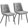 Matstol 2-pack Ergonomisk Form i Chenille Tyg, Dubbla Dynor - Grå