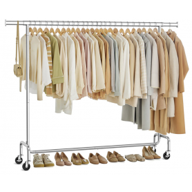 Heavy-Duty Klädställning på Hjul 110 kg med Utdragbar Stång (160-20...