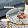 Rund Sidobord 2-pack i Metall och Glas – Stapelbar Design - Guld