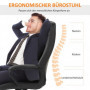 Ergonomisk Kontorsstol med Massagefunktion 6 Vibrationspunkter Brun Läder