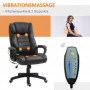 Ergonomisk Kontorsstol med Massagefunktion 6 Vibrationspunkter Brun Läder