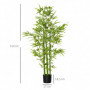Konstväxt Bambu Realistiskt Utseende 150 cm (H) Grön