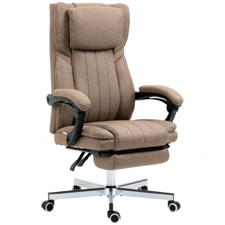 Kontorsstol med Massagefunktion, Fällbar Fotstöd 65 x 61 x 113 cm Brun