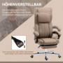 Kontorsstol med Massagefunktion, Fällbar Fotstöd 65 x 61 x 113 cm Brun