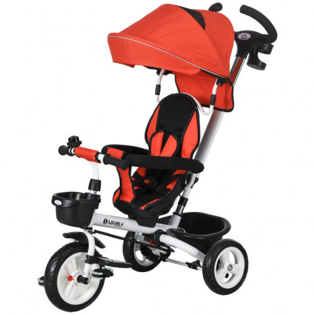 6-in-1 Trehjuling / Barnvagn 18+ Månader Röd