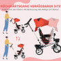 6-in-1 Trehjuling / Barnvagn 18+ Månader Röd
