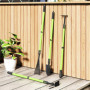 Trädgårdsredskap Set 4-i-1 – Spade, Hacka, Kratta & Lövkratta med Teleskophandtag