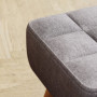 Fotpall / Sittpall Vadderad Linnetyg, Träben, Grå – 27 x 27 x 26 cm