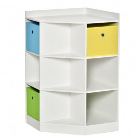 Hörnförvaring för barn – 9 fack med tyglådor & tippskydd