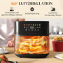 Digital Varmluftsfritös 8L Airfryer med 8 Lägen, LED-display, 360°