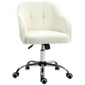 Kontorsfåtölj Teddy Fleece Klädsel, Krämvit