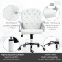 Ergonomisk Kontorsstol med Kristall Knappar Vit