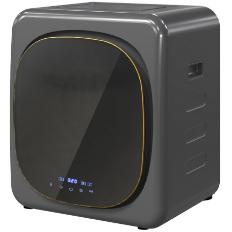 Mini Torktumlare 800W, 4 kg Kapacitet med UV-desinfektion, Kompakt Design, Rostfritt Stål, Grå