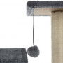 Klösträd för katter – 4 våningar med hus, plattformar och leksak 71 cm, grå/beige