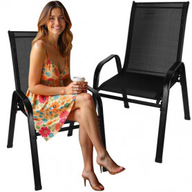 Trädgårdsstolar Set med 2 st i metall – UV-beständiga & slitstarka,...