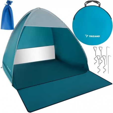 Pop-up strandtält för 2 personer – med UV-skydd, myggnät & golvförlängning (150x120x110 cm)