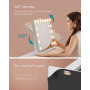 Sminkspegel 58 x 43 cm Hollywood LED-lampor med 10x förstoring, USB-uttag, mobilhållare – 58 x 43 cm, 360° roterbar