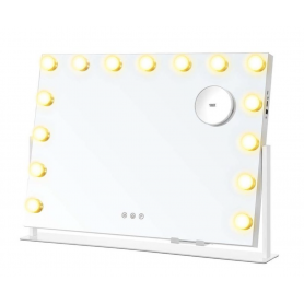Sminkspegel 58 x 43 cm Hollywood LED-lampor med 10x förstoring, USB...