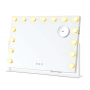 Sminkspegel 58 x 43 cm Hollywood LED-lampor med 10x förstoring, USB-uttag, mobilhållare – 58 x 43 cm, 360° roterbar