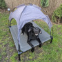 XXL-hundbädd med vattentätt tak, matta & UV-skydd 90 × 90 × 70 cm