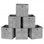 Förvaringslådor 6-pack Tyg kuber 30 x 30 x 30 cm Grå