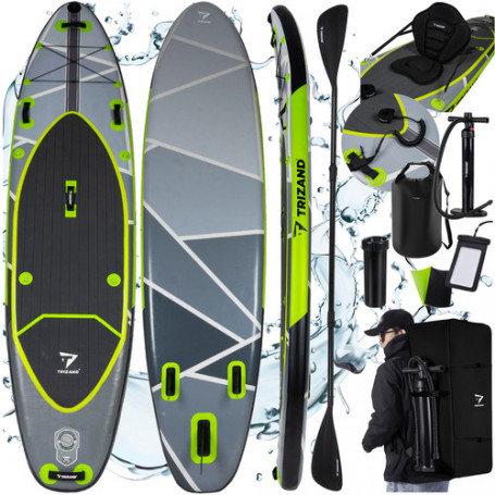 Stor SUP - bräda 350x84x15 cm med säte, åra, pump & vattentäta tillbehör – upp till 170 kg