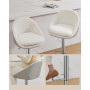 Barstolar 2-pack Höj- och Sänkbara Teddy Fleece Vit – 55 x 50 x 84–...