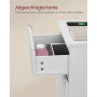 Sängbord med Laddstation – 40 x 35 x 59 cm, 3 lådor, USB & eluttag, molnvit