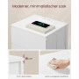 Sängbord med Laddstation – 40 x 35 x 59 cm, 3 lådor, USB & eluttag, molnvit