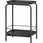 Sidobord Stål 40×30×56 cm Bläcksvart 2 Hyllplan Vattenresistent Jus...