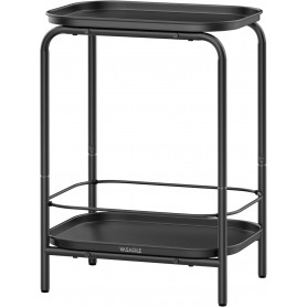 Sidobord Stål 40×30×56 cm Bläcksvart 2 Hyllplan Vattenresistent Jus...