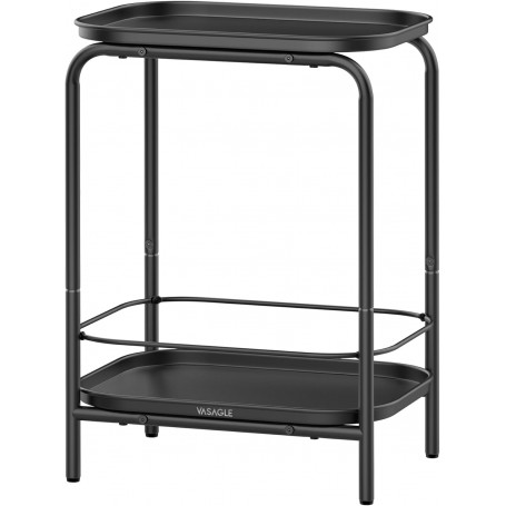 Sidobord Stål 40×30×56 cm Bläcksvart 2 Hyllplan Vattenresistent Jus...