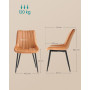 2-pack Matstolar Brun Ergonomisk Design & Metallben, 51 x 42 cm sits
